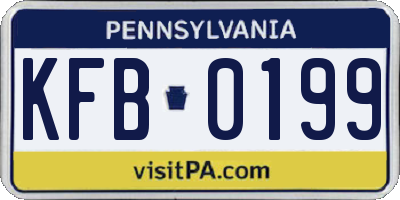 PA license plate KFB0199