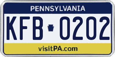 PA license plate KFB0202