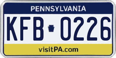 PA license plate KFB0226