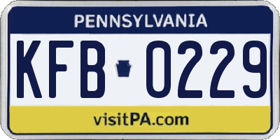 PA license plate KFB0229