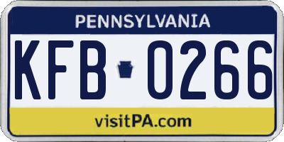 PA license plate KFB0266