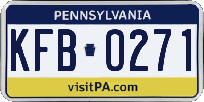 PA license plate KFB0271