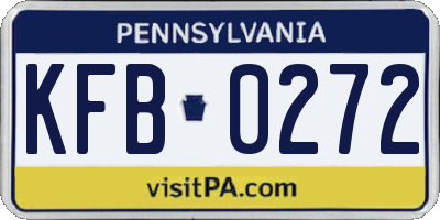 PA license plate KFB0272