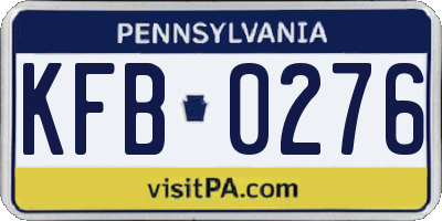 PA license plate KFB0276