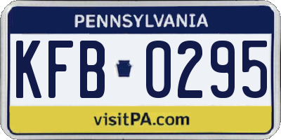 PA license plate KFB0295