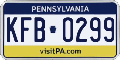 PA license plate KFB0299