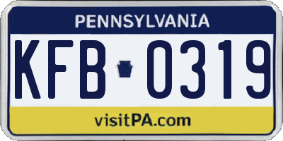 PA license plate KFB0319