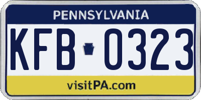 PA license plate KFB0323