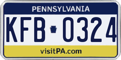 PA license plate KFB0324