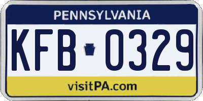 PA license plate KFB0329