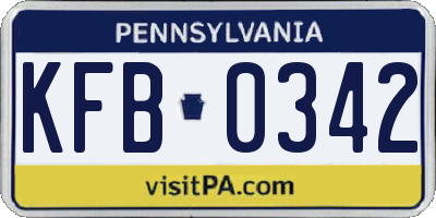 PA license plate KFB0342
