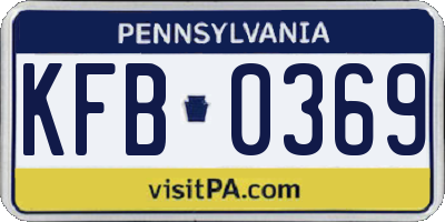 PA license plate KFB0369