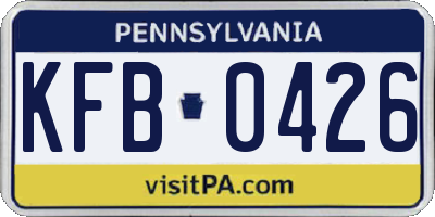 PA license plate KFB0426