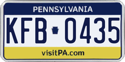 PA license plate KFB0435
