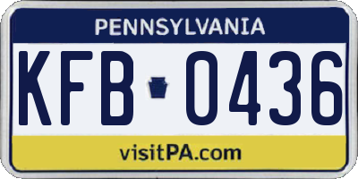 PA license plate KFB0436