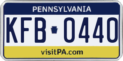 PA license plate KFB0440