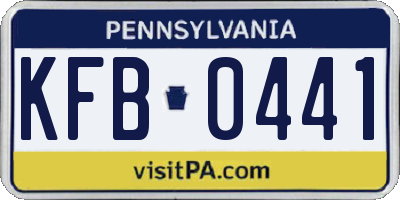 PA license plate KFB0441