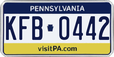 PA license plate KFB0442