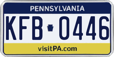 PA license plate KFB0446