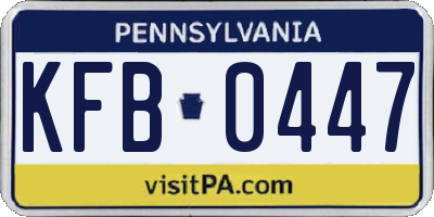 PA license plate KFB0447