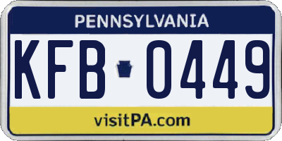 PA license plate KFB0449