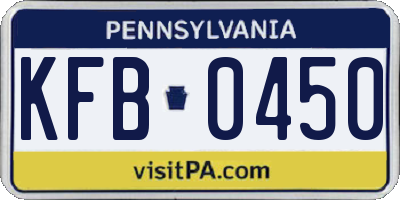 PA license plate KFB0450