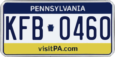 PA license plate KFB0460