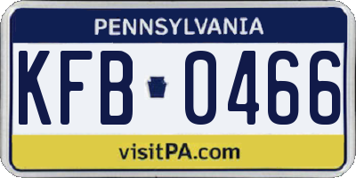 PA license plate KFB0466