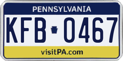 PA license plate KFB0467