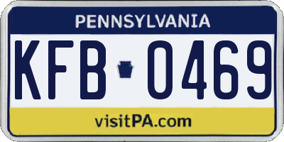 PA license plate KFB0469