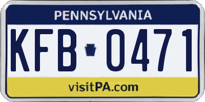 PA license plate KFB0471