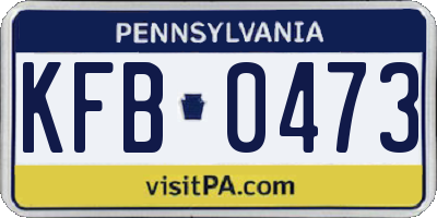 PA license plate KFB0473