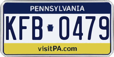 PA license plate KFB0479