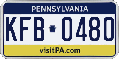 PA license plate KFB0480
