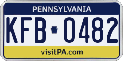 PA license plate KFB0482