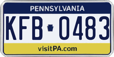 PA license plate KFB0483