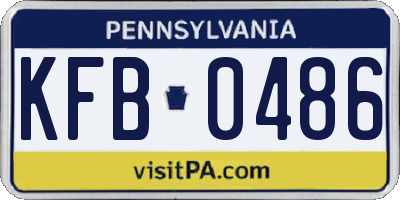 PA license plate KFB0486