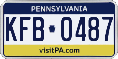PA license plate KFB0487