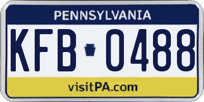 PA license plate KFB0488