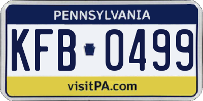 PA license plate KFB0499