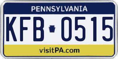 PA license plate KFB0515
