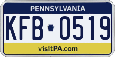 PA license plate KFB0519