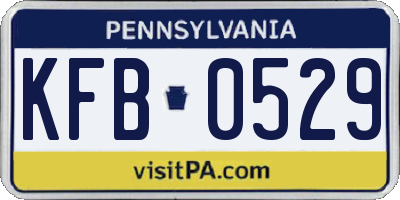 PA license plate KFB0529