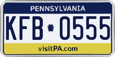 PA license plate KFB0555