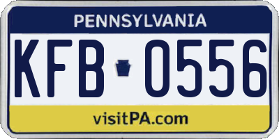 PA license plate KFB0556