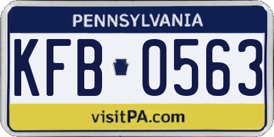 PA license plate KFB0563