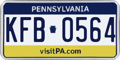 PA license plate KFB0564
