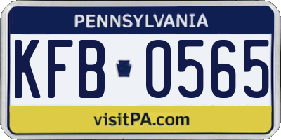 PA license plate KFB0565