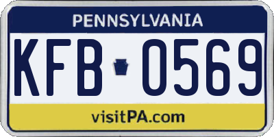 PA license plate KFB0569