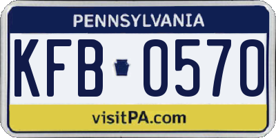 PA license plate KFB0570
